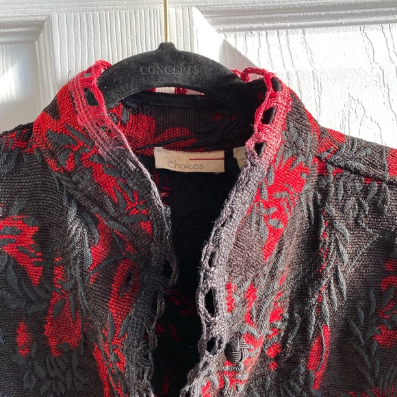 Choices blazers Jacket embroidered with black and red colors women size small - Picture 3 of 6